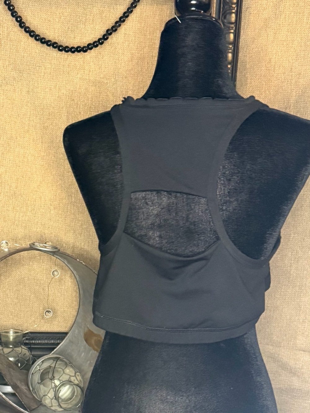 EUC Zelos Curvy Black Racerback Sports Bra w/ Scalloped Edging Size 3X